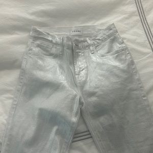 FRAME Le High Straight silver jeans